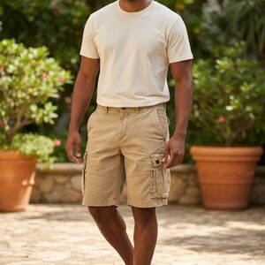 American Eagle Cargo Shorts Men 31 Khaki Next Level Flex